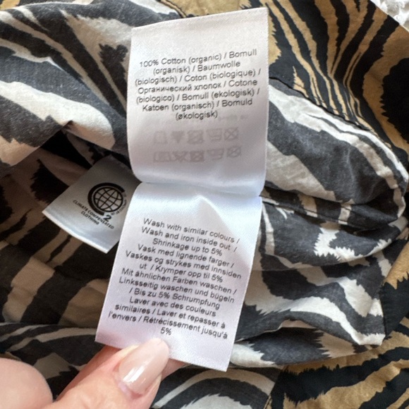 Ganni Black and Tan Mini Dress Zebra Print - Picture 6 of 6